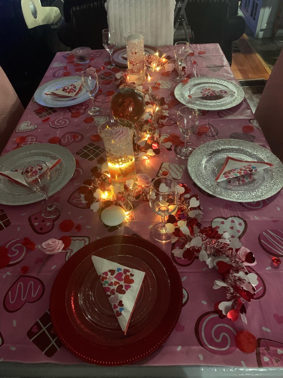 Valentine's Day candlelit table