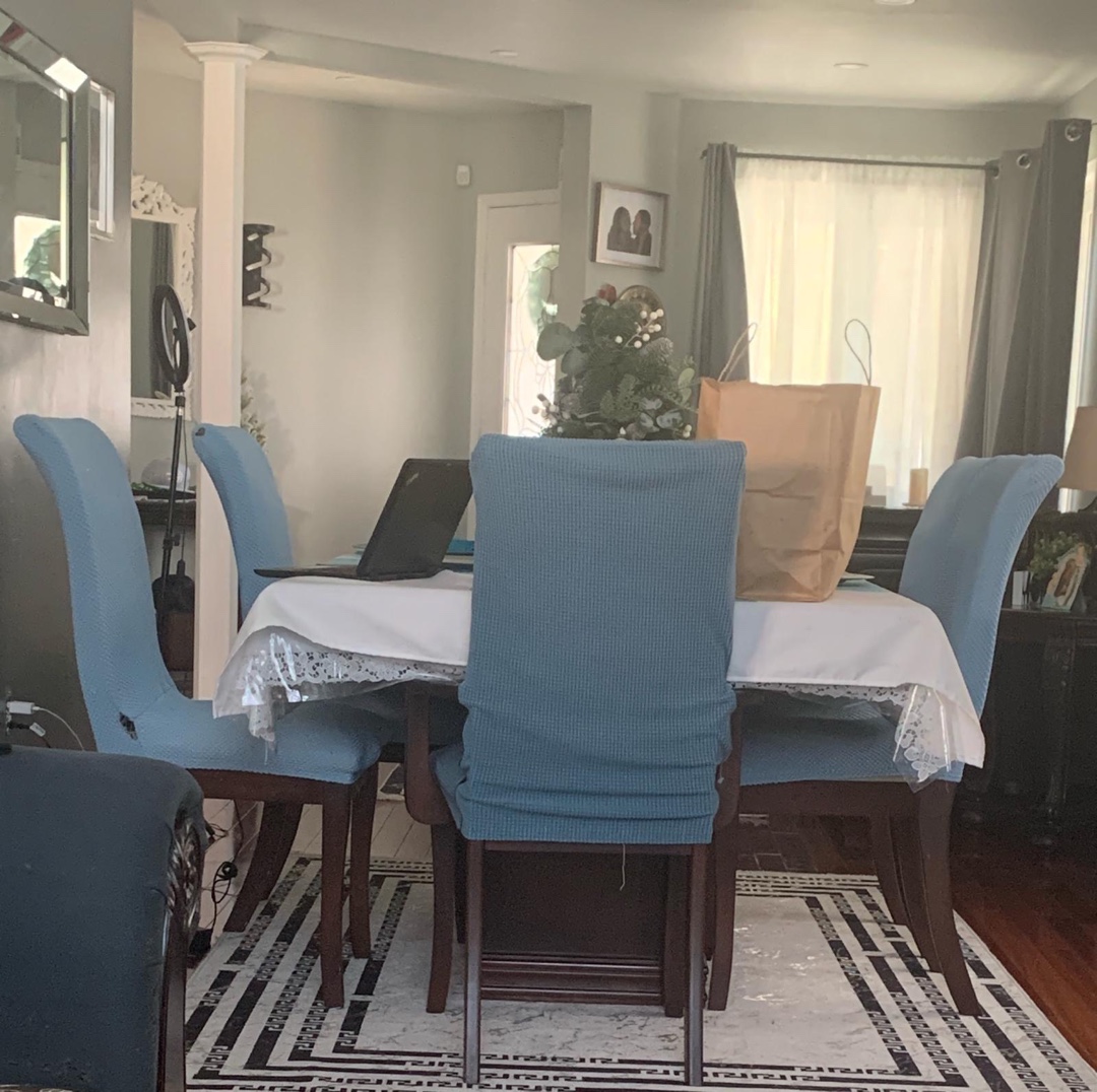 Birthday party room before setup